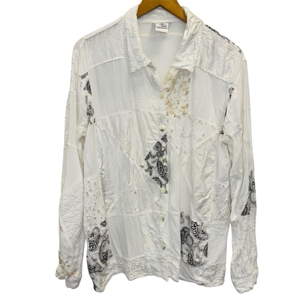 Vintage Ghost by Andrea Sargeant Patchwork Blouse - Picture 1 of 11
